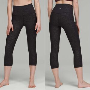 Lululemon Align High-Rise Segment Emboss Black Crop 21” Leggings